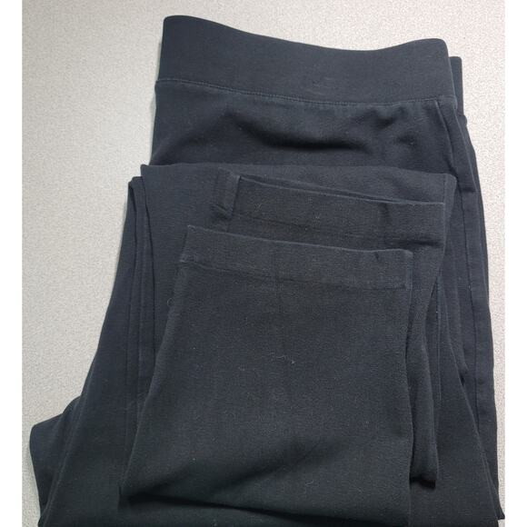 Talbots Black Flat Front Tapered Leggings Large Lightweight Soft Stretch Pull On - Picture 5 of 6